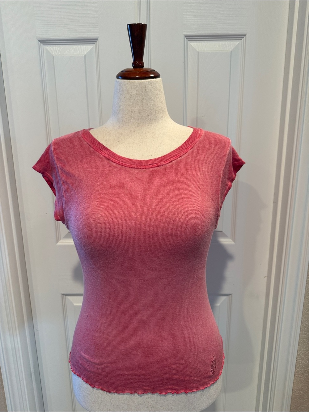 NWT FP Movement by Free People Fitted Short Sleeve Crewneck Top - Dusty Rose